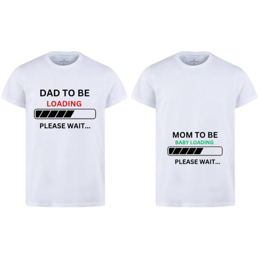 Combo Of Dad To Be & Mom To Be Style White T-shirt With Cute Design – Best Quality T-shirts For Girls | T-shirt For Women – T-shirt For Men