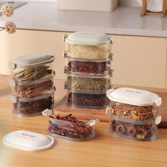 4 Layers Multi-layered Seasoning Spice Storage Box, Seasoning Storage Box, Multi Tableware Set Accessories For Outdoor Bbq Picnic